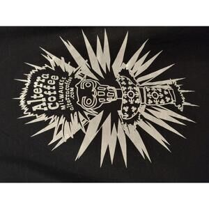 Black T-Shirt with silver Alterra Coffee design